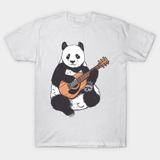 Guitar Panda Cute Animal T-Shirt by Printroof